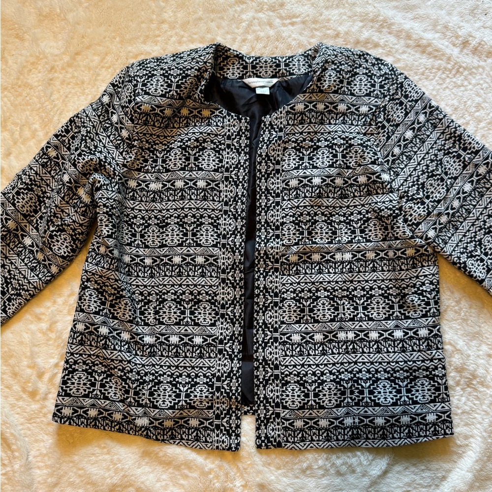 Christopher & Banks Monochrome Patterned Blazer